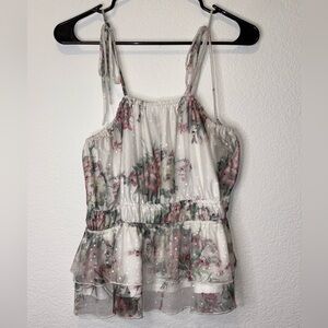 Willow Young Contemporary Floral Mesh Top XL